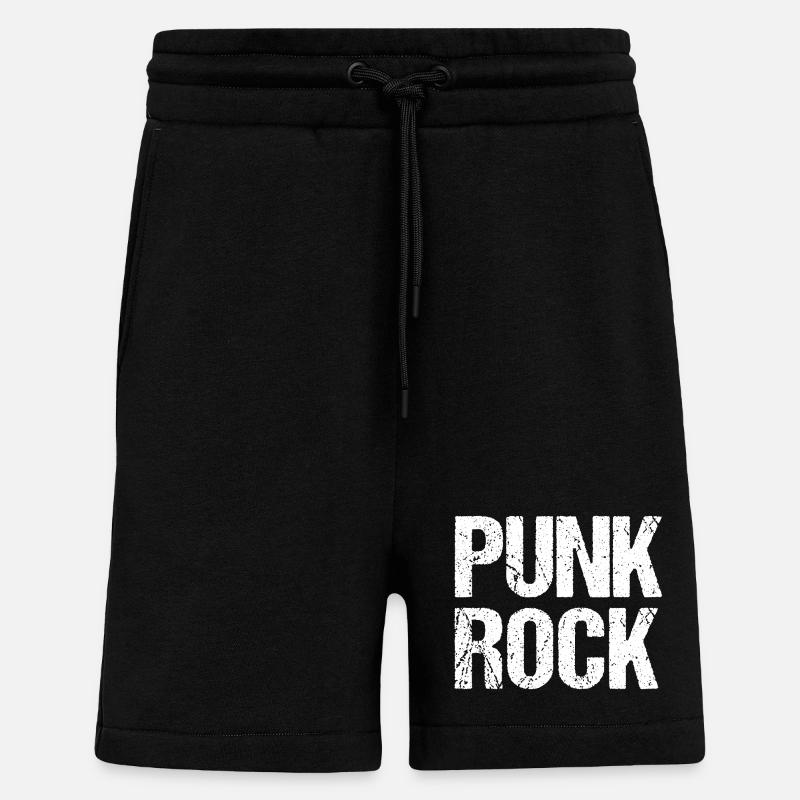Punk Rock Distressed Typography - Shorts - made by SPREAD - SOLID BLACK