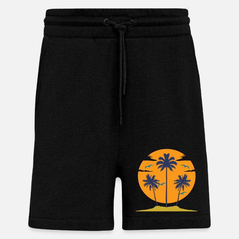 Palm Beach Birds - Shorts - made by SPREAD - SOLID BLACK