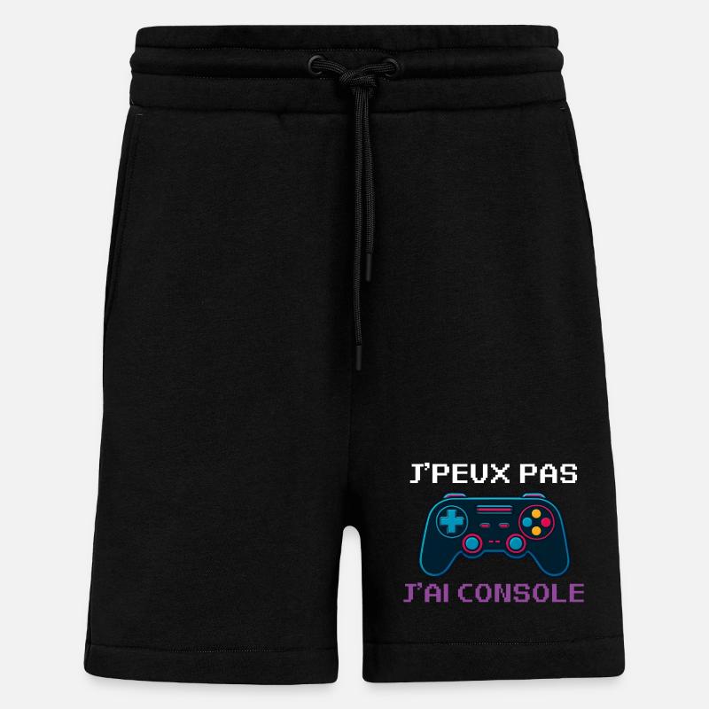 j'peux Pas j'ai Console - Short bio décontracté fabriqué en UE - SOLID BLACK