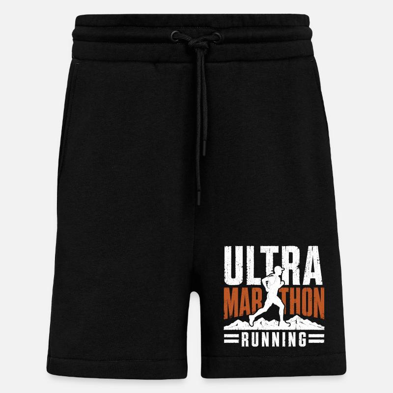 Course d’ultramarathon en détresse - Short bio décontracté fabriqué en UE - SOLID BLACK