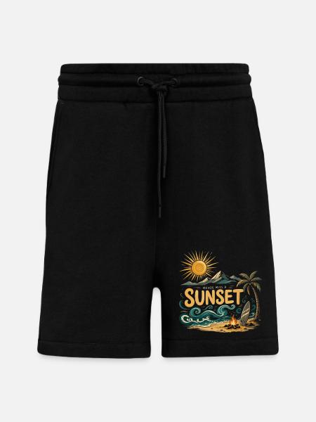 Sunset on the beach surf - Shorts - made by SPREAD - SOLID BLACK
