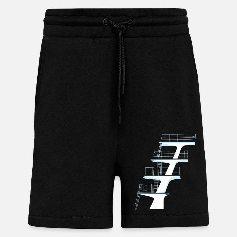 sprungturm freibad - Shorts - made by SPREAD - SOLID BLACK