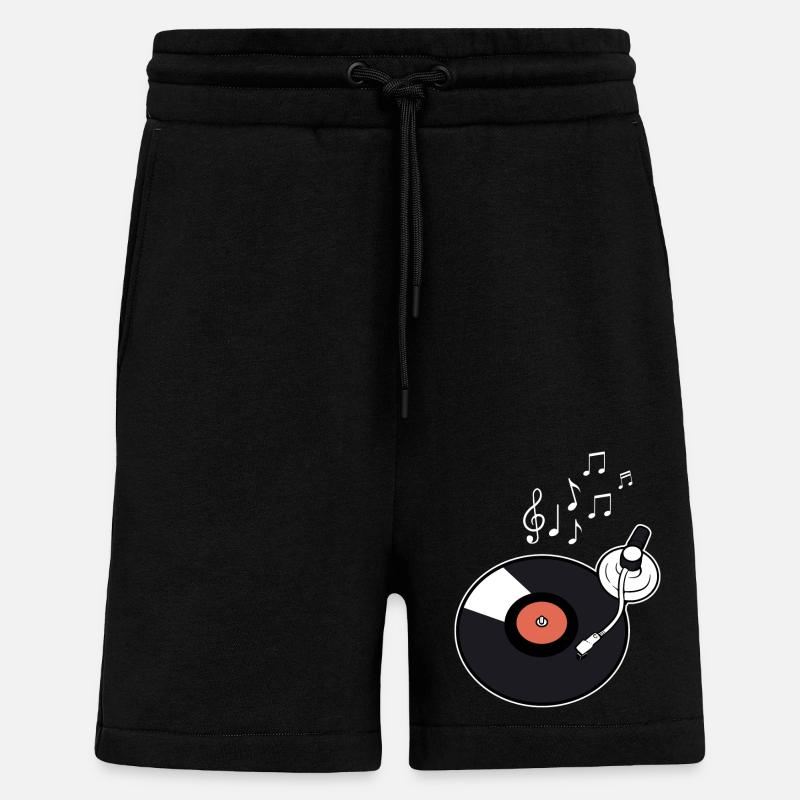 record player - Shorts - made by SPREAD - SOLID BLACK