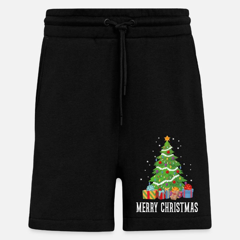 Merry Christmas Merry Christmas Gift - Shorts - made by SPREAD - SOLID BLACK