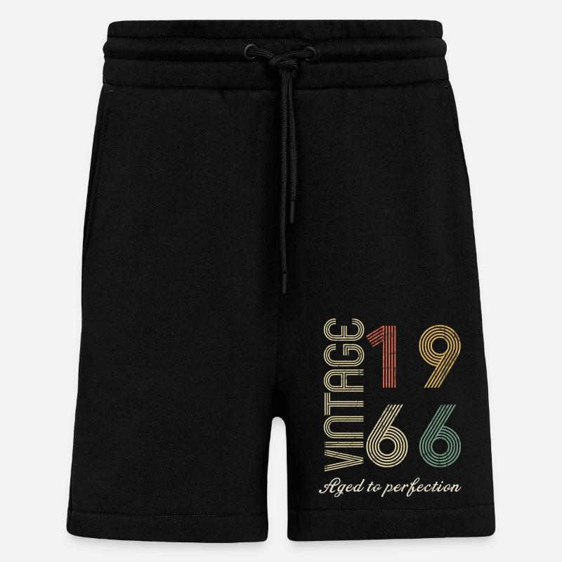 58th Birthday Gift - 1966 - Shorts - made by SPREAD - SOLID BLACK