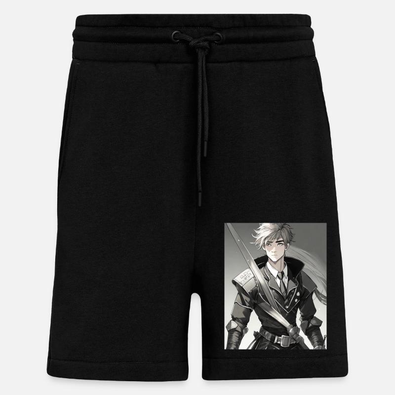Héros d’anime Ben - Short bio décontracté fabriqué en UE - SOLID BLACK