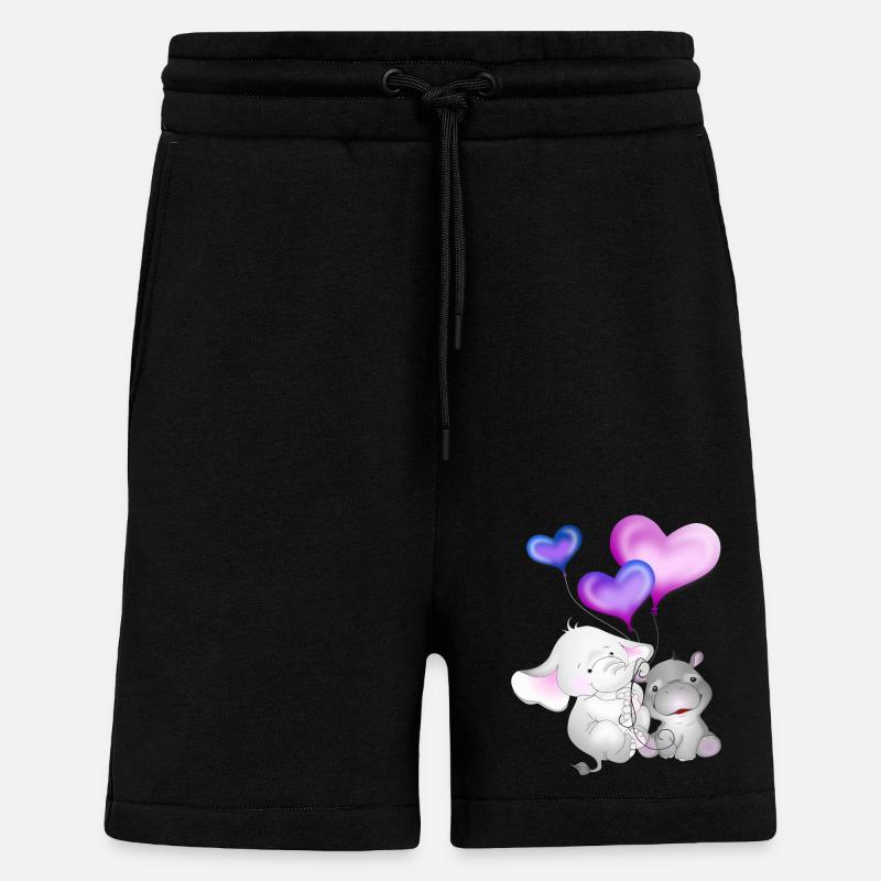 Elephant Balloon Hippopotamus - Shorts - made by SPREAD - SOLID BLACK