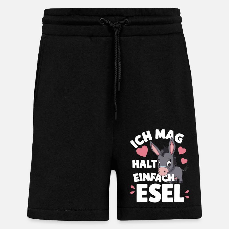 Âne âne mulet Muli - Short bio décontracté fabriqué en UE - SOLID BLACK