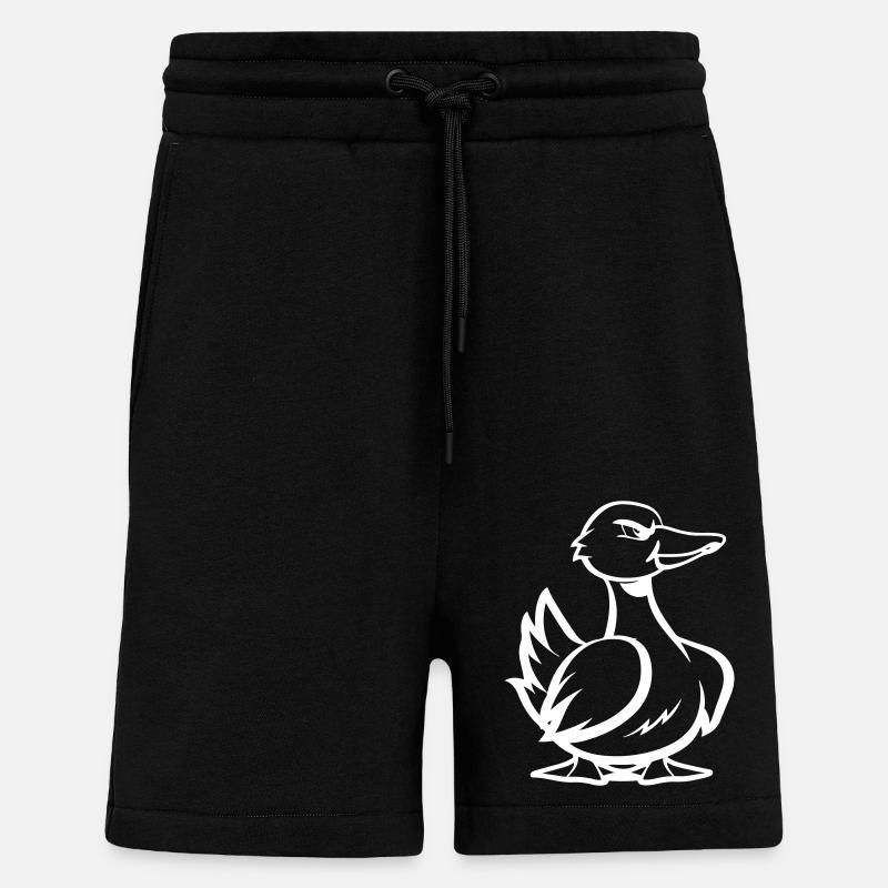 Bande dessinée de canard - Short bio décontracté fabriqué en UE - SOLID BLACK