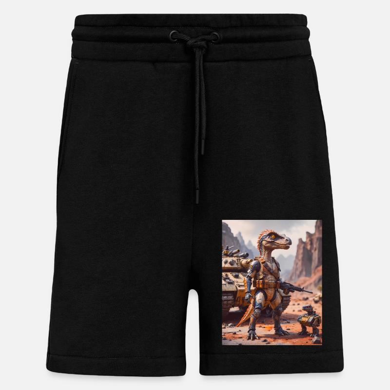 Dinos leben heute – moderner Soldat - Shorts - made by SPREAD - SOLID BLACK