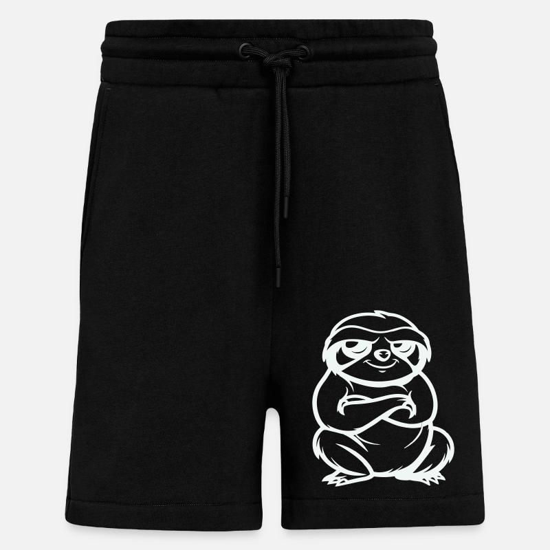Sloth Comic - Shorts - made by SPREAD - SOLID BLACK