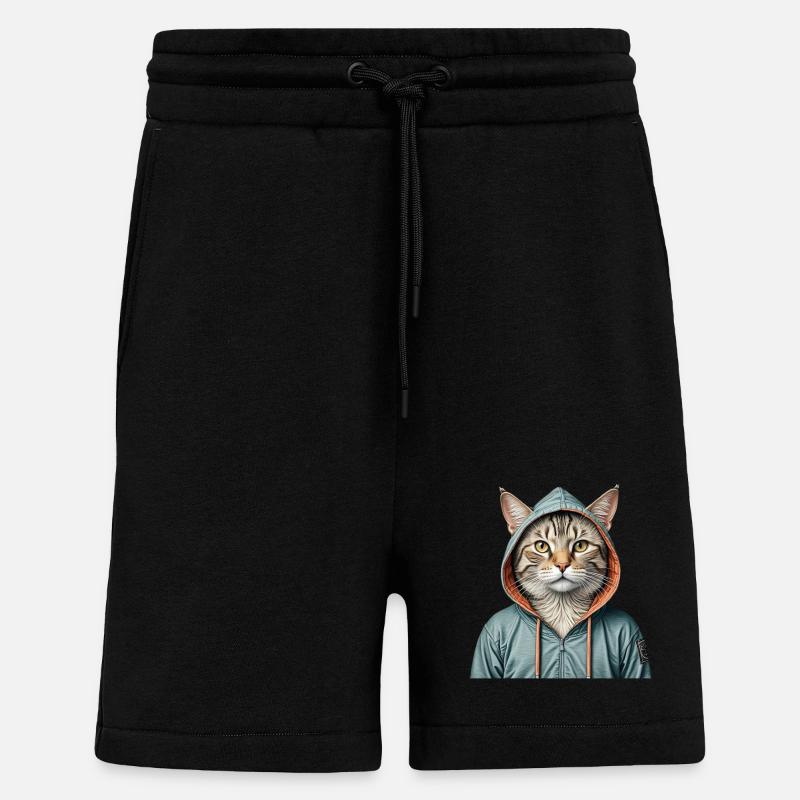 Katze trägt eine Jacke - Shorts - made by SPREAD - SOLID BLACK