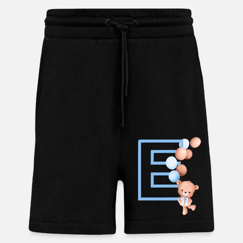Blauer Buchstabe E Bär - Shorts - made by SPREAD - SOLID BLACK