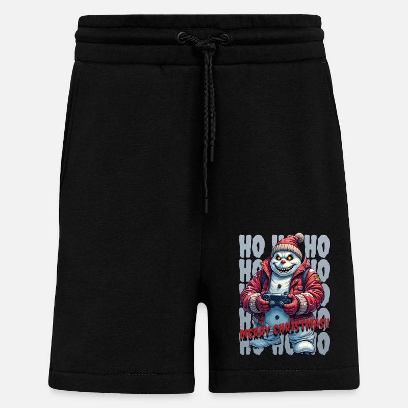Evil Snowman Playing Christmas - Shorts - made by SPREAD - SOLID BLACK