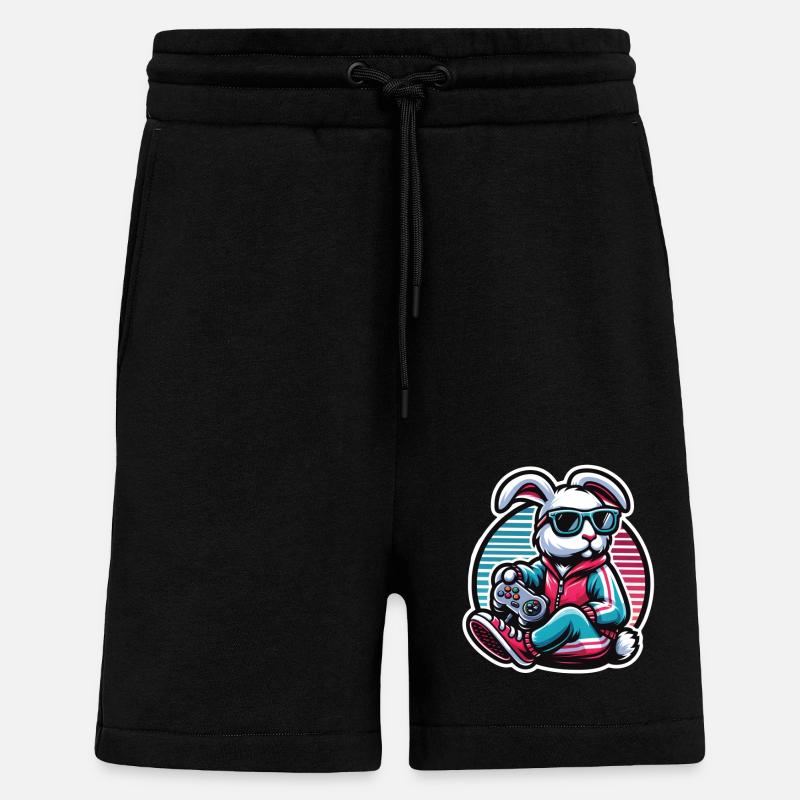 Lässiger Gamer-Hase Mit Controller - Shorts - made by SPREAD - SOLID BLACK