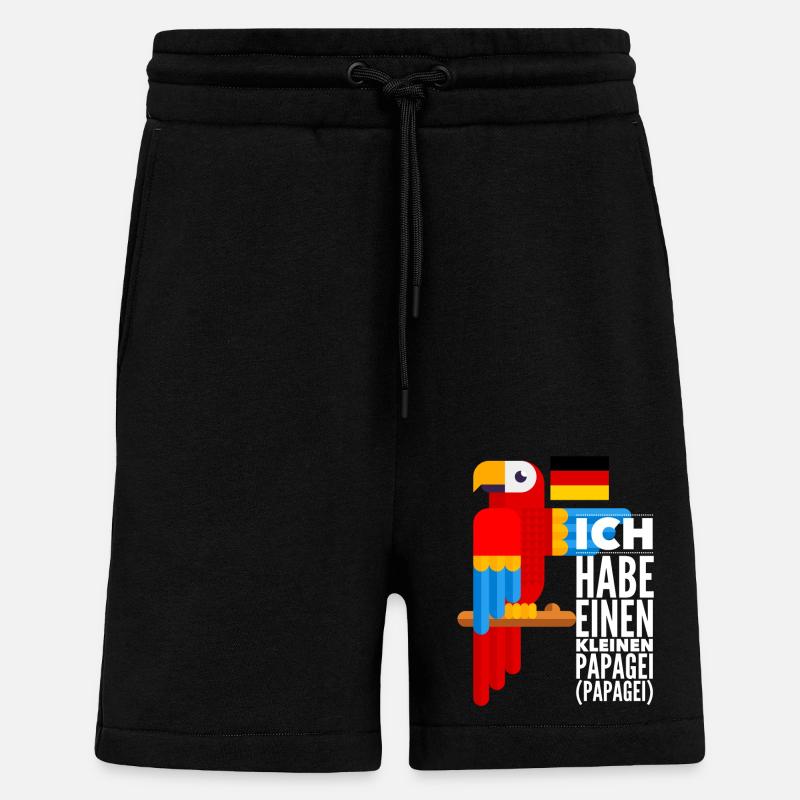 Perroquet - Short bio décontracté fabriqué en UE - SOLID BLACK