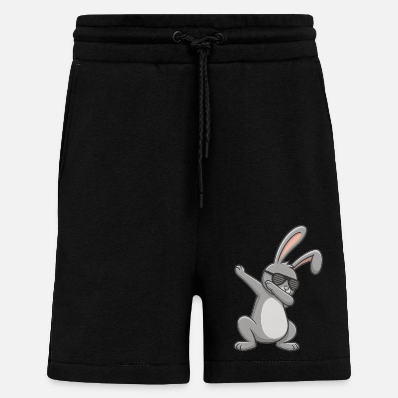 Lapin de Pâques Dab Pâques - Short bio décontracté fabriqué en UE - SOLID BLACK
