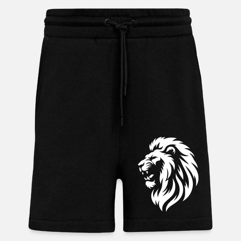 Löwenkopf Silhouette - Shorts - made by SPREAD - SOLID BLACK