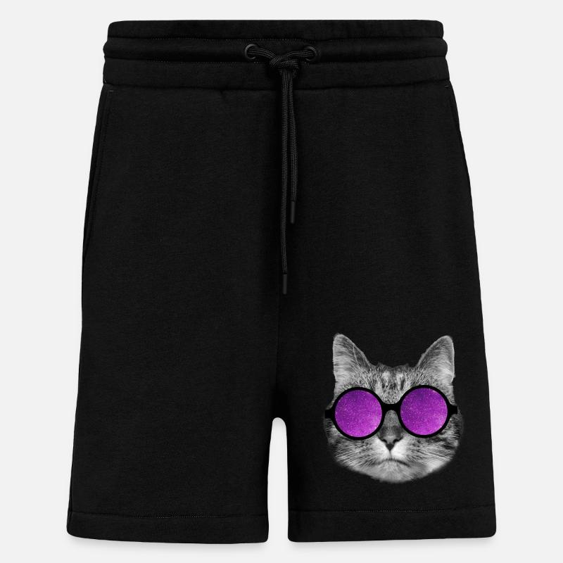 Chat de l’espace - Short bio décontracté fabriqué en UE - SOLID BLACK