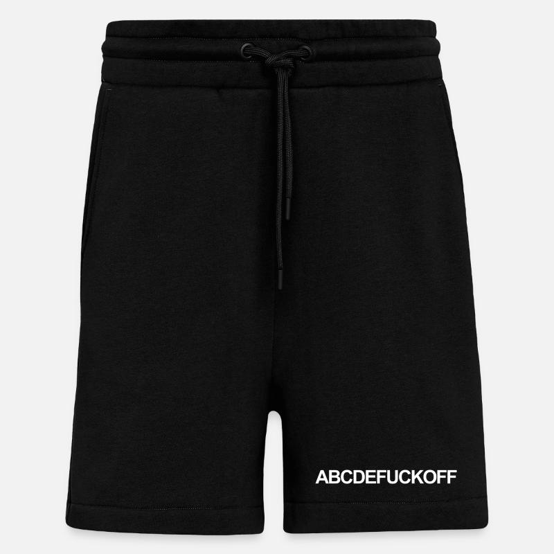 Abcdefuckoff citation drôle - Short bio décontracté fabriqué en UE - SOLID BLACK