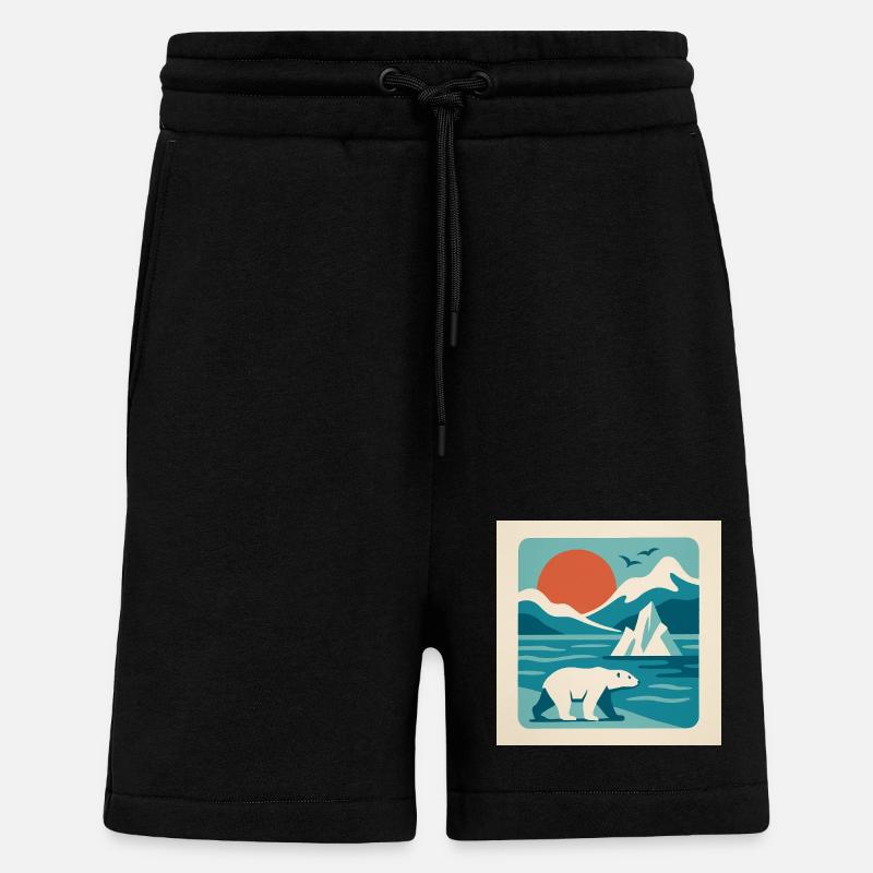 Polar Solitude – Arctic Retro Vibes - Shorts - made by SPREAD - SOLID BLACK