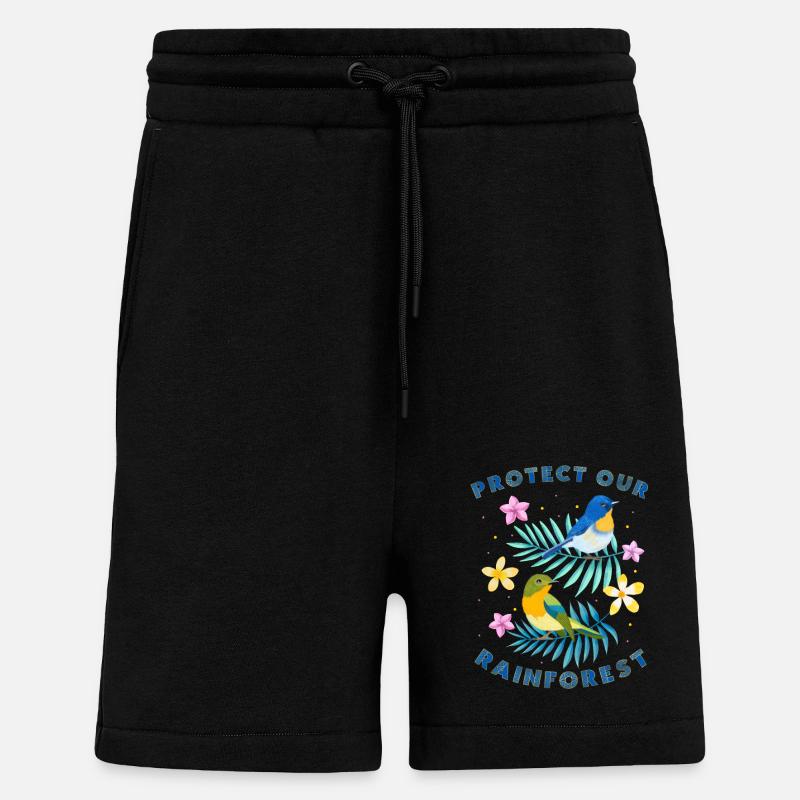 Protégez notre forêt tropicale - Short bio décontracté fabriqué en UE - SOLID BLACK