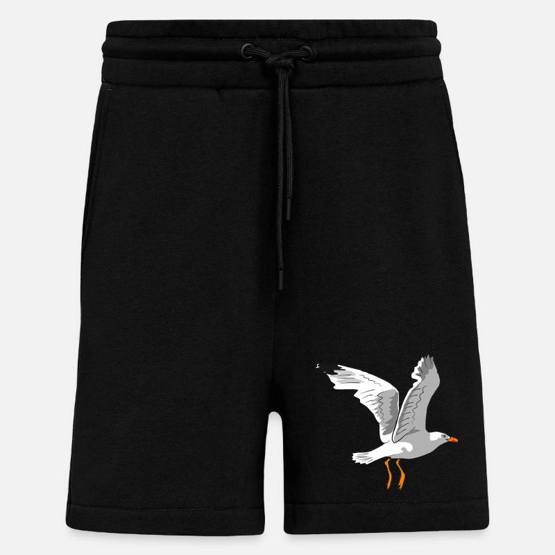 Stilvolle Möwe im Flug - Shorts - made by SPREAD - SOLID BLACK