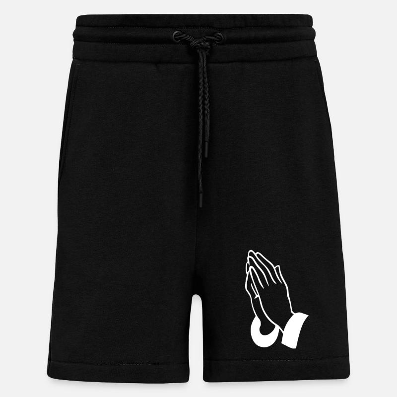 Gebetshände Linienkunst - Shorts - made by SPREAD - SOLID BLACK