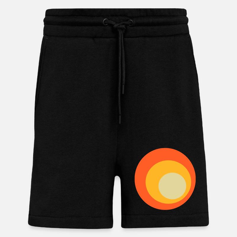70s Circles Pattern - Shorts - made by SPREAD - SOLID BLACK