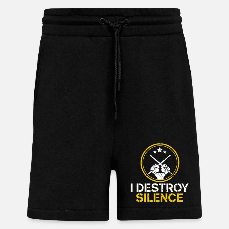 Drums Drummer Drumsticks Percussion - Shorts - made by SPREAD - SOLID BLACK