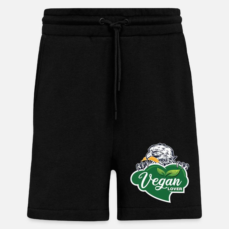 Vegan Lover Eagle Graphic - Shorts - made by SPREAD - SOLID BLACK