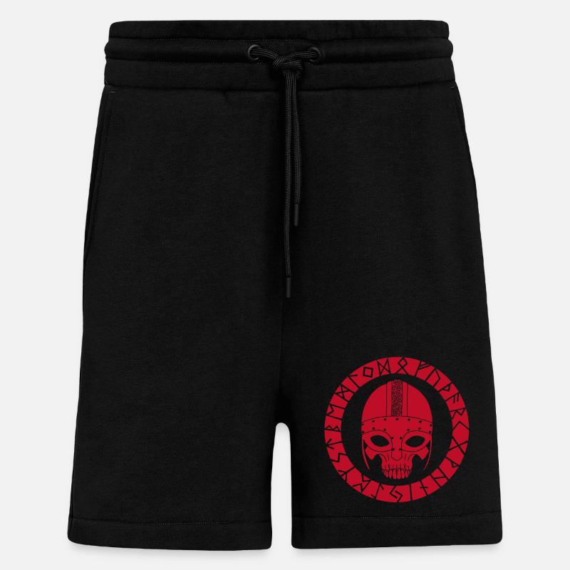 Rotes Wikinger-Todeskopf - Shorts - made by SPREAD - SOLID BLACK