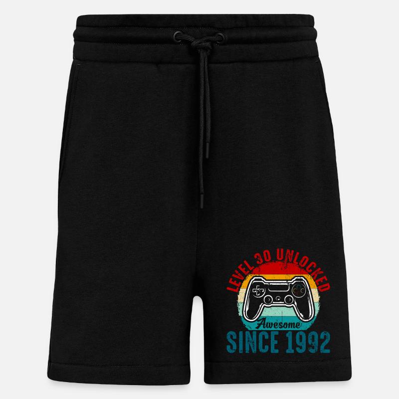 Level 30 Unlocked Retro Controller Tee - Shorts - made by SPREAD - SOLID BLACK