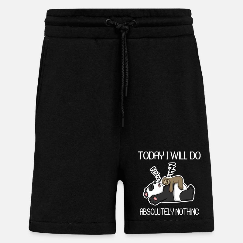 Do nothing - lazy - Shorts - made by SPREAD - SOLID BLACK