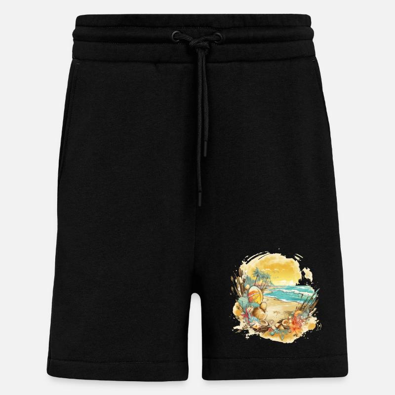 Rêve de plage - Short bio décontracté fabriqué en UE - SOLID BLACK