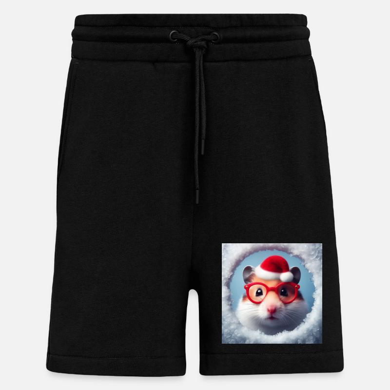 Hamster als Weihnachtsmann - Shorts - made by SPREAD - SOLID BLACK