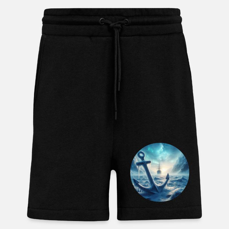 Anker und Schiff Eis Landschaft - Shorts - made by SPREAD - SOLID BLACK