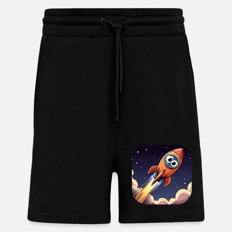 Comic Rocket with Eyes - Shorts - made by SPREAD - SOLID BLACK