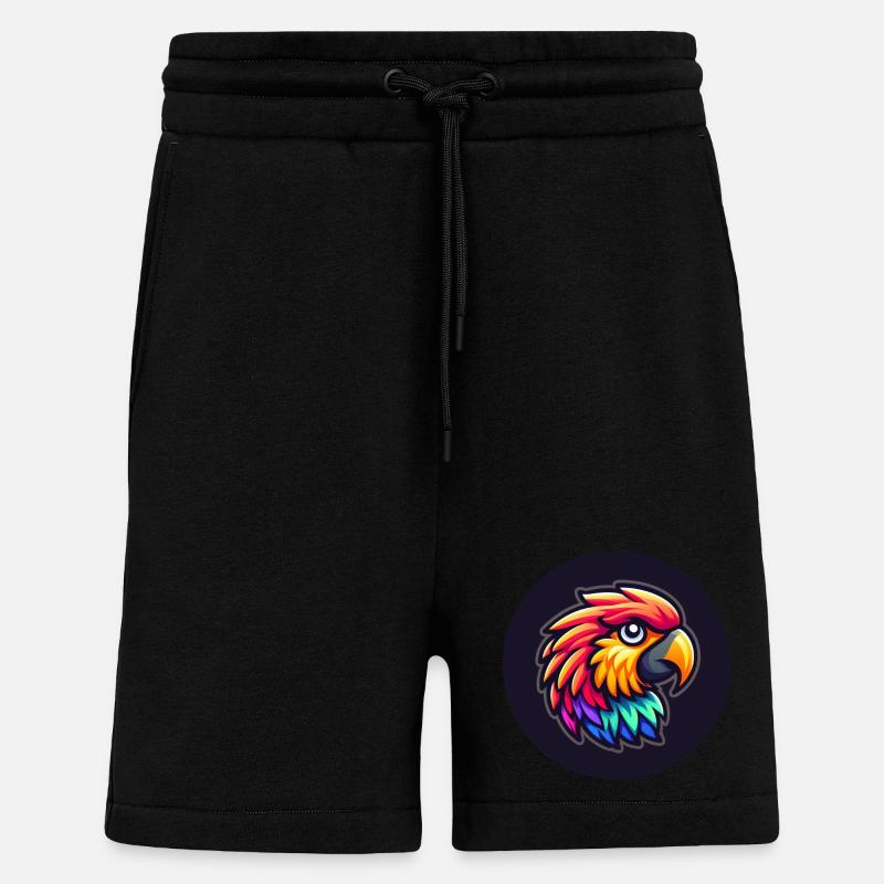 Papagei Ara Kopf bunt Cartoon Comic - Shorts - made by SPREAD - SOLID BLACK