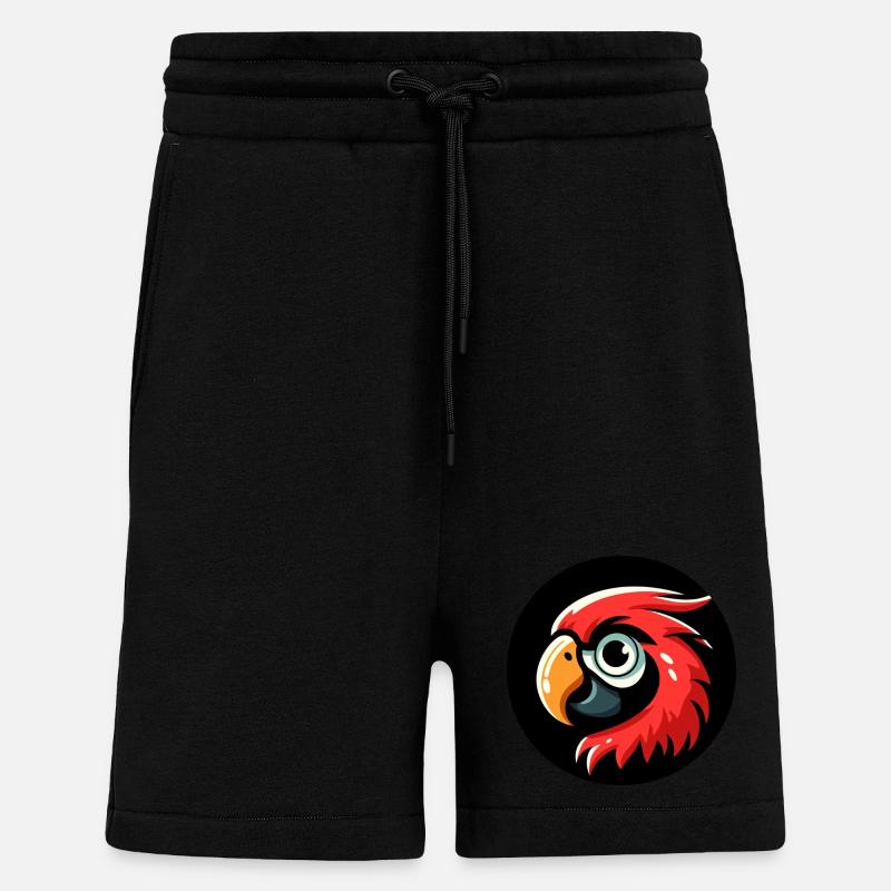 Parrot head in comic style - Shorts - made by SPREAD - SOLID BLACK