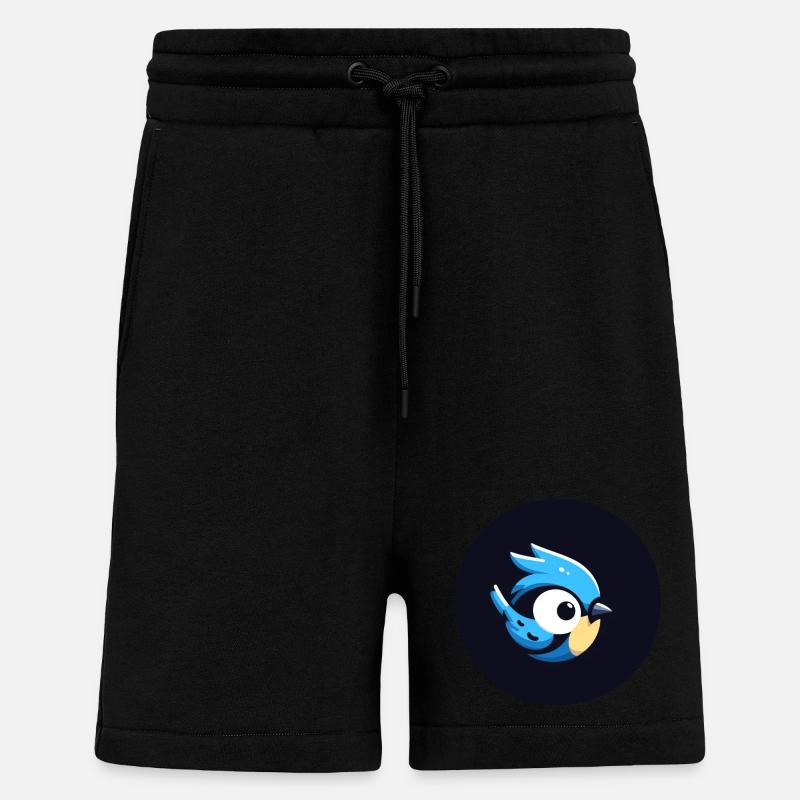 Mignon Dessin Animé Bleu - Short bio décontracté fabriqué en UE - SOLID BLACK