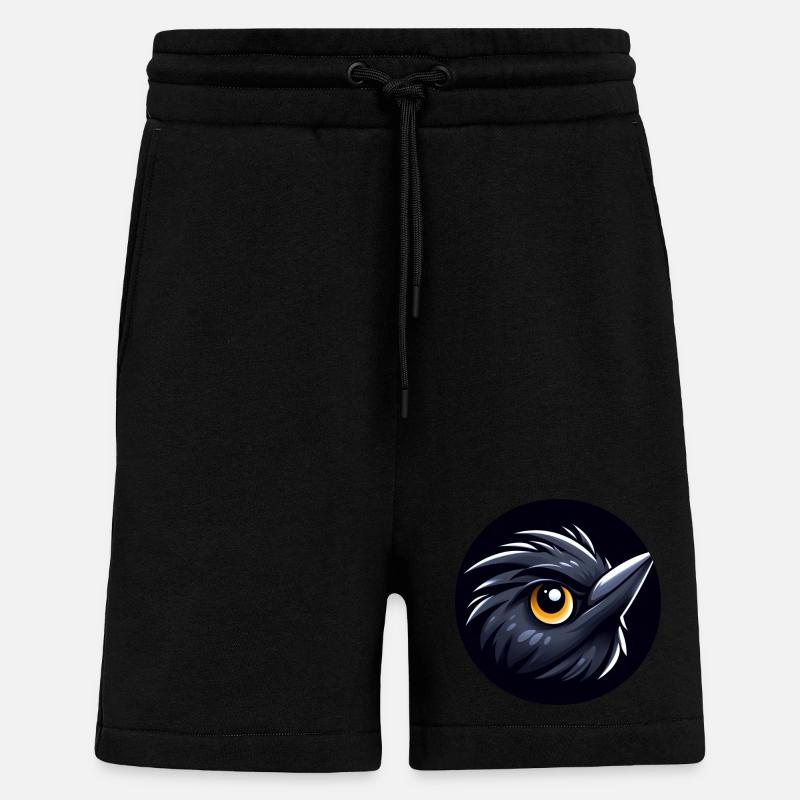 Oiseau merle comique - Short bio décontracté fabriqué en UE - SOLID BLACK