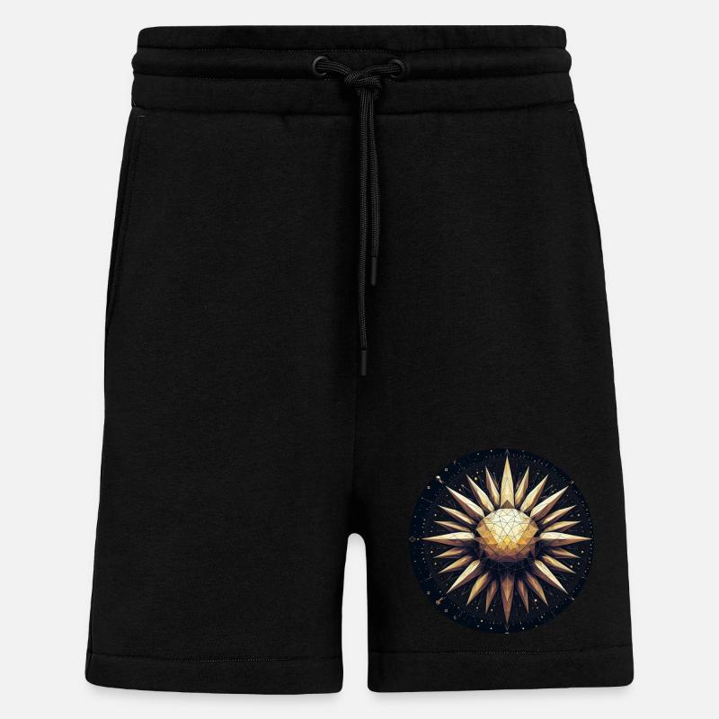 Goldene Sonne mit Strahlen Galaxie - Shorts - made by SPREAD - SOLID BLACK