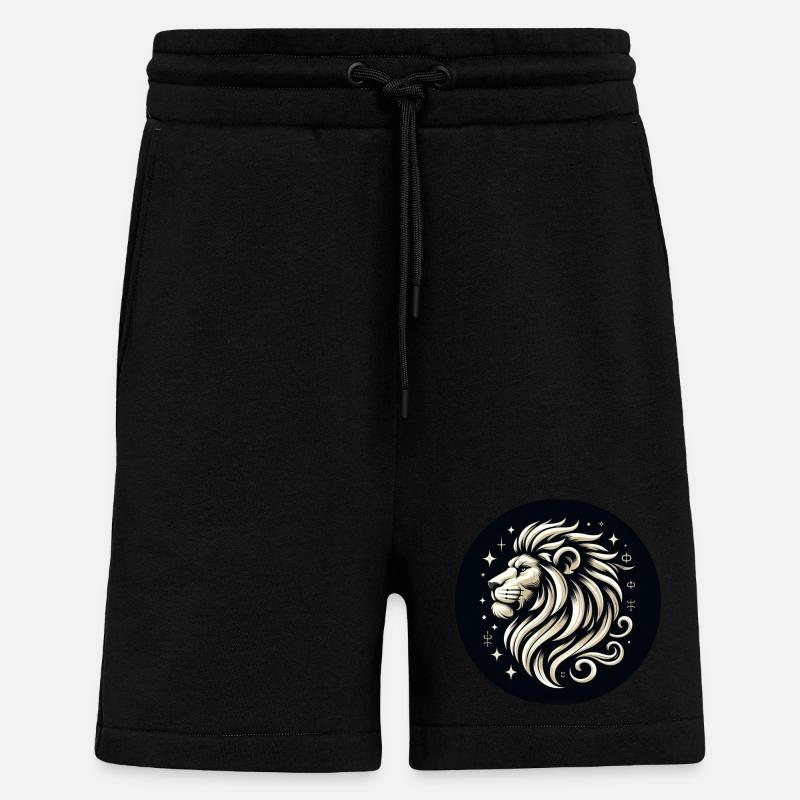 Löwe Kopf Sterne gezeichnet - Shorts - made by SPREAD - SOLID BLACK