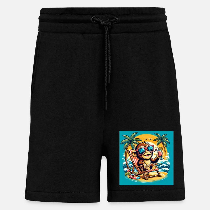Monkey on the beach - Shorts - made by SPREAD - SOLID BLACK