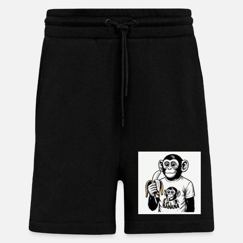 Un singe et sa banane - Short bio décontracté fabriqué en UE - SOLID BLACK