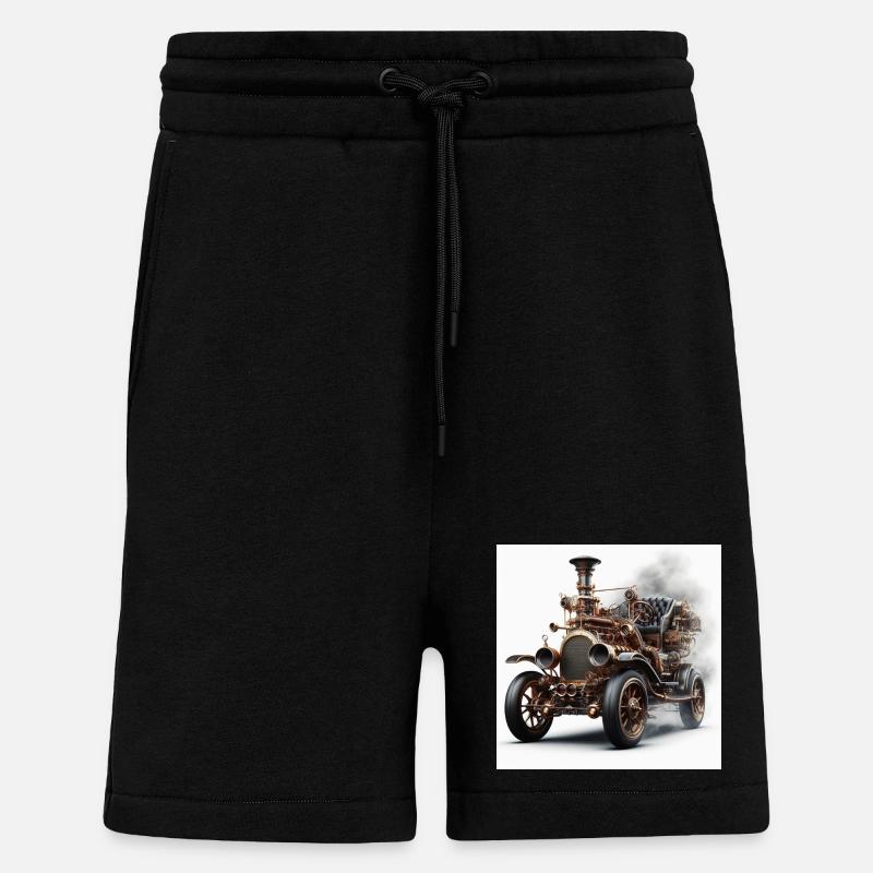Wagon à vapeur - Short bio décontracté fabriqué en UE - SOLID BLACK
