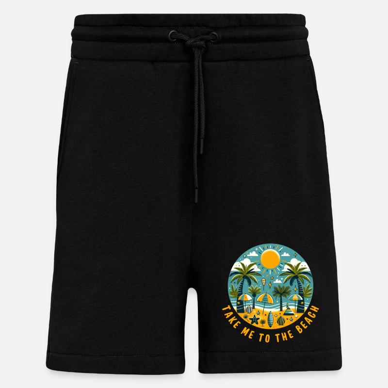 Emmenez-moi à la plage - Short bio décontracté fabriqué en UE - SOLID BLACK
