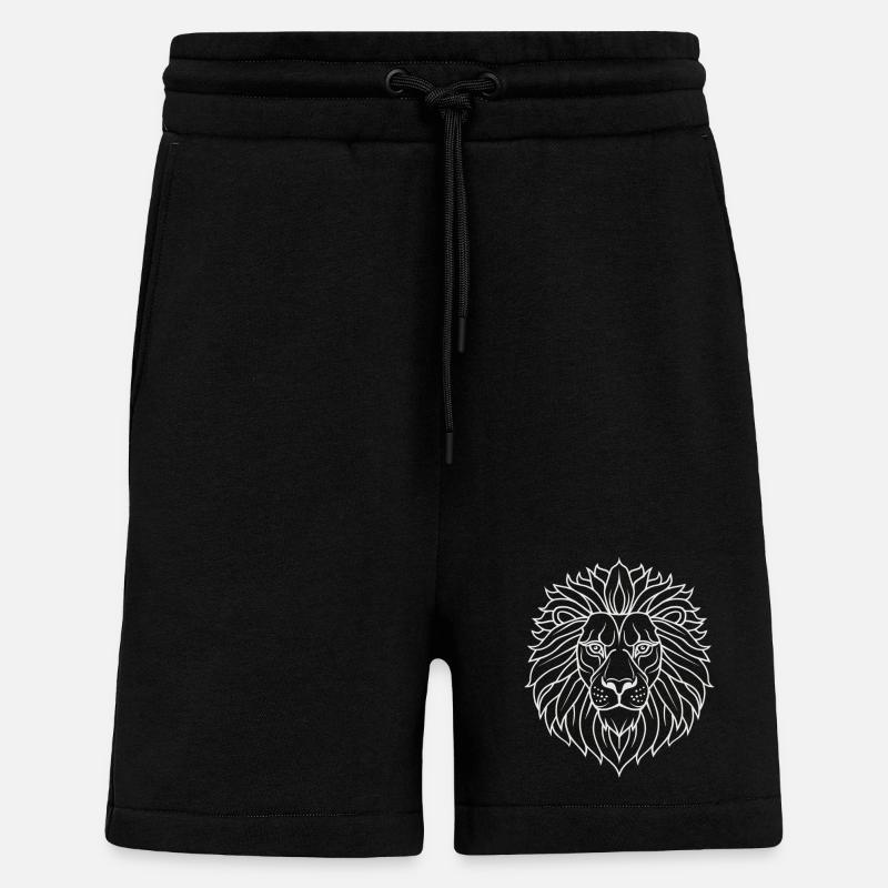 Psychedelischer Löwe Mandala - Shorts - made by SPREAD - SOLID BLACK