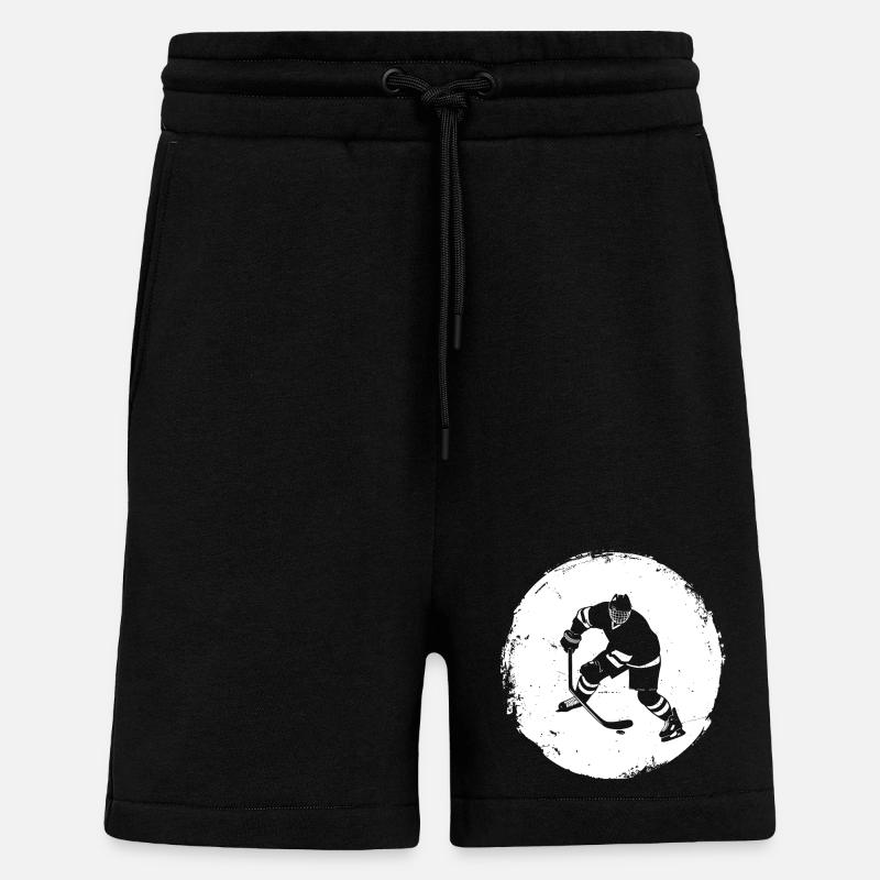 Eishockeyspieler Zeichnung - Shorts - made by SPREAD - SOLID BLACK